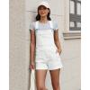 image:imageluvamia Jean Overalls for Women Loose Fit Bib Adjustable Straps Stretchy Denim Overall Shorts Casual Summer ShortallsCream White