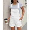 image:imageluvamia Jean Overalls for Women Loose Fit Bib Adjustable Straps Stretchy Denim Overall Shorts Casual Summer ShortallsCream White