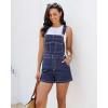 image:imageluvamia Jean Overalls for Women Loose Fit Bib Adjustable Straps Stretchy Denim Overall Shorts Casual Summer ShortallsDarkness Blue