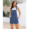 image:imageluvamia Jean Overalls for Women Loose Fit Bib Adjustable Straps Stretchy Denim Overall Shorts Casual Summer ShortallsMedium Blue