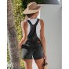 image:imageluvamia Jean Overalls for Women Loose Fit Bib Adjustable Straps Stretchy Denim Overall Shorts Casual Summer ShortallsWashed Black