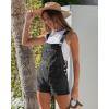 image:imageluvamia Jean Overalls for Women Loose Fit Bib Adjustable Straps Stretchy Denim Overall Shorts Casual Summer ShortallsWashed Black