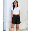image:imageluvamia Jean Shorts for Women High Waisted Wide Leg Cinch Waist Stretchy Denim Mid Thigh Shorts Casual Summer JortsTrue Black
