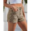 image:imageluvamia Jean Shorts for Women Trendy High Waisted Cheetah Leopard Animal Print Stretchy Denim Shorts Summer Casual JortsCaramel Cheetah