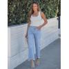 image:imageluvamia Straight Leg Jeans for Women Cropped Trendy Mid Rise Baggy Loose Distressed Casual Raw Hem Stretchy Denim PantsBlue Breeze