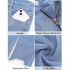 image:imageluvamia Straight Leg Jeans for Women Cropped Trendy Mid Rise Baggy Loose Distressed Casual Raw Hem Stretchy Denim PantsBlue Breeze
