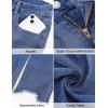 image:imageluvamia Straight Leg Jeans for Women Cropped Trendy Mid Rise Baggy Loose Distressed Casual Raw Hem Stretchy Denim PantsClassic Blue