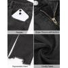 image:imageluvamia Straight Leg Jeans for Women Cropped Trendy Mid Rise Baggy Loose Distressed Casual Raw Hem Stretchy Denim PantsWashed Black