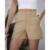 image:imageluvamia Summer Shorts for Women High Waisted Dressy Causal Cotton Chino Elastic Waist 5 Inch Inseam Mid Thigh ShortsAlmond