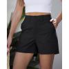 image:imageluvamia Summer Shorts for Women High Waisted Dressy Causal Cotton Chino Elastic Waist 5 Inch Inseam Mid Thigh ShortsBlack