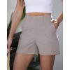 image:imageluvamia Summer Shorts for Women High Waisted Dressy Causal Cotton Chino Elastic Waist 5 Inch Inseam Mid Thigh ShortsGray