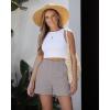image:imageluvamia Summer Shorts for Women High Waisted Dressy Causal Cotton Chino Elastic Waist 5 Inch Inseam Mid Thigh ShortsGray