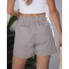 image:imageluvamia Summer Shorts for Women High Waisted Dressy Causal Cotton Chino Elastic Waist 5 Inch Inseam Mid Thigh ShortsGray