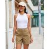 image:imageluvamia Summer Shorts for Women High Waisted Dressy Causal Cotton Chino Elastic Waist 5 Inch Inseam Mid Thigh ShortsKhaki Brown