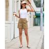 image:imageluvamia Summer Shorts for Women High Waisted Dressy Causal Cotton Chino Elastic Waist 5 Inch Inseam Mid Thigh ShortsKhaki Brown