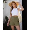 image:imageluvamia Summer Shorts for Women High Waisted Dressy Causal Cotton Chino Elastic Waist 5 Inch Inseam Mid Thigh ShortsOlive Green