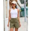 image:imageluvamia Summer Shorts for Women High Waisted Dressy Causal Cotton Chino Elastic Waist 5 Inch Inseam Mid Thigh ShortsOlive Green