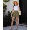image:imageluvamia Summer Shorts for Women High Waisted Dressy Causal Cotton Chino Elastic Waist 5 Inch Inseam Mid Thigh ShortsOlive Green