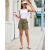 image:imageluvamia Summer Shorts for Women High Waisted Dressy Causal Cotton Chino Elastic Waist 5 Inch Inseam Mid Thigh ShortsOlive Green