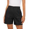 image:imageluvamia Cargo Shorts for Women Trendy High Waisted Casual Summer Knit Elastic Back 5 Inch Inseam Mid Thigh Chino ShortsBlack