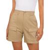 image:imageluvamia Cargo Shorts for Women Trendy High Waisted Casual Summer Knit Elastic Back 5 Inch Inseam Mid Thigh Chino ShortsKhaki