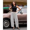 image:imageluvamia Barrel Jeans for Women Trendy Baggy Wide Leg Striped High Waisted Cropped Casual Pinstripe Stretchy Denim PantsBlack