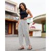 image:imageluvamia Barrel Jeans for Women Trendy Baggy Wide Leg Striped High Waisted Cropped Casual Pinstripe Stretchy Denim PantsBlack