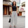 image:imageluvamia Barrel Jeans for Women Trendy Baggy Wide Leg Striped High Waisted Cropped Casual Pinstripe Stretchy Denim PantsBlack