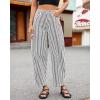 image:imageluvamia Barrel Jeans for Women Trendy Baggy Wide Leg Striped High Waisted Cropped Casual Pinstripe Stretchy Denim PantsBlack