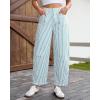 image:imageluvamia Barrel Jeans for Women Trendy Baggy Wide Leg Striped High Waisted Cropped Casual Pinstripe Stretchy Denim PantsBlue