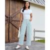 image:imageluvamia Barrel Jeans for Women Trendy Baggy Wide Leg Striped High Waisted Cropped Casual Pinstripe Stretchy Denim PantsBlue