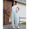 image:imageluvamia Barrel Jeans for Women Trendy Baggy Wide Leg Striped High Waisted Cropped Casual Pinstripe Stretchy Denim PantsBlue