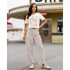 image:imageluvamia Barrel Jeans for Women Trendy Baggy Wide Leg Striped High Waisted Cropped Casual Pinstripe Stretchy Denim PantsBrown