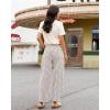image:imageluvamia Barrel Jeans for Women Trendy Baggy Wide Leg Striped High Waisted Cropped Casual Pinstripe Stretchy Denim PantsBrown