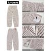 image:imageluvamia Barrel Jeans for Women Trendy Baggy Wide Leg Striped High Waisted Cropped Casual Pinstripe Stretchy Denim PantsBrown