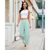 image:imageluvamia Barrel Jeans for Women Trendy Baggy Wide Leg Striped High Waisted Cropped Casual Pinstripe Stretchy Denim PantsGreen