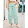 image:imageluvamia Barrel Jeans for Women Trendy Baggy Wide Leg Striped High Waisted Cropped Casual Pinstripe Stretchy Denim PantsGreen