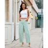 image:imageluvamia Barrel Jeans for Women Trendy Baggy Wide Leg Striped High Waisted Cropped Casual Pinstripe Stretchy Denim PantsGreen