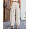 image:imageluvamia Barrel Jeans for Women Trendy Baggy Wide Leg Striped High Waisted Cropped Casual Pinstripe Stretchy Denim PantsKhaki