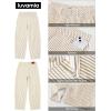 image:imageluvamia Barrel Jeans for Women Trendy Baggy Wide Leg Striped High Waisted Cropped Casual Pinstripe Stretchy Denim PantsKhaki
