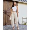 image:imageluvamia Barrel Jeans for Women Trendy Baggy Wide Leg Striped High Waisted Cropped Casual Pinstripe Stretchy Denim PantsKhaki