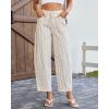 image:imageluvamia Barrel Jeans for Women Trendy Baggy Wide Leg Striped High Waisted Cropped Casual Pinstripe Stretchy Denim PantsKhaki