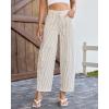 image:imageluvamia Barrel Jeans for Women Trendy Baggy Wide Leg Striped High Waisted Cropped Casual Pinstripe Stretchy Denim PantsKhaki