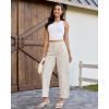 image:imageluvamia Barrel Jeans for Women Trendy Baggy Wide Leg Striped High Waisted Cropped Casual Pinstripe Stretchy Denim PantsKhaki