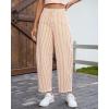 image:imageluvamia Barrel Jeans for Women Trendy Baggy Wide Leg Striped High Waisted Cropped Casual Pinstripe Stretchy Denim PantsOrange