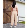 image:imageluvamia Barrel Jeans for Women Trendy Baggy Wide Leg Striped High Waisted Cropped Casual Pinstripe Stretchy Denim PantsOrange