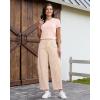 image:imageluvamia Barrel Jeans for Women Trendy Baggy Wide Leg Striped High Waisted Cropped Casual Pinstripe Stretchy Denim PantsOrange