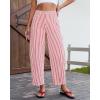 image:imageluvamia Barrel Jeans for Women Trendy Baggy Wide Leg Striped High Waisted Cropped Casual Pinstripe Stretchy Denim PantsRed
