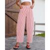 image:imageluvamia Barrel Jeans for Women Trendy Baggy Wide Leg Striped High Waisted Cropped Casual Pinstripe Stretchy Denim PantsRed