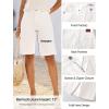 image:imageluvamia Bermuda Jean Shorts for Women Knee Length High Waisted Rolled Hem Casual Summer 12 Inseam Long Denim ShortsCream White
